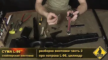 Сусанин страйкбол / разборка L 96 часть 2 / про потроха и цилиндр винтовки